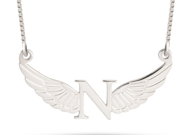 Initial & Wing Necklace