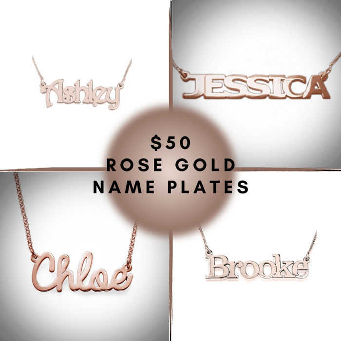 CA $50 Rose Gold Name Plates