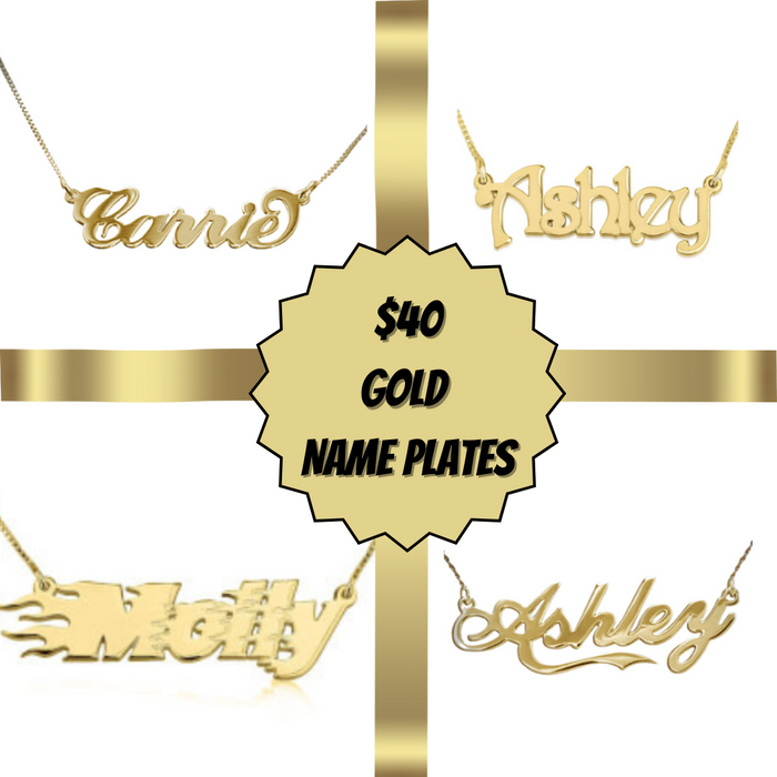 BFCM Holiday Sale $40 Gold Name Plates