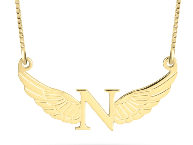 NEW YEAR 23  Initial & Wing Necklace