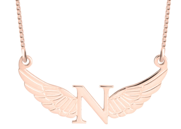 NEW YEAR 23  Initial & Wing Necklace