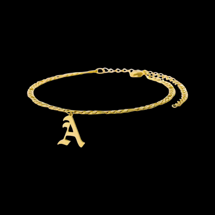 IN STOCK -Old English Initial Anklet