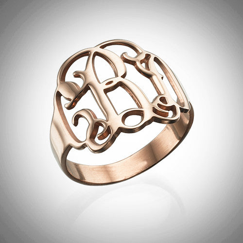 Monogram Cursive Ring