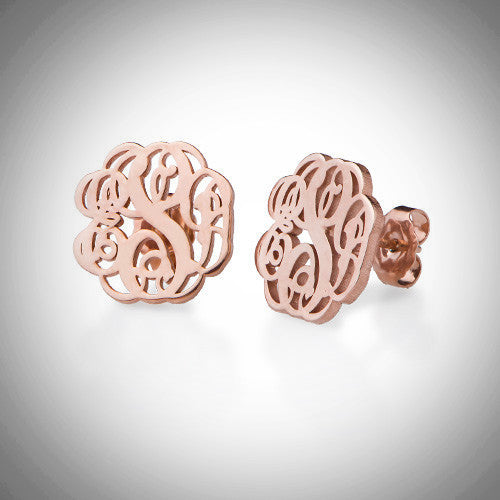 Monogram Cursive Earring Studs