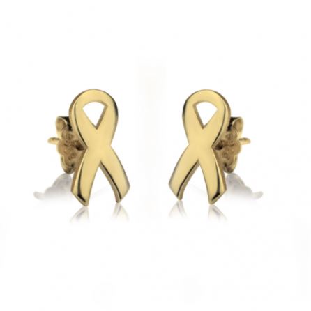 Breast Cancer Ribbon Earring Studs