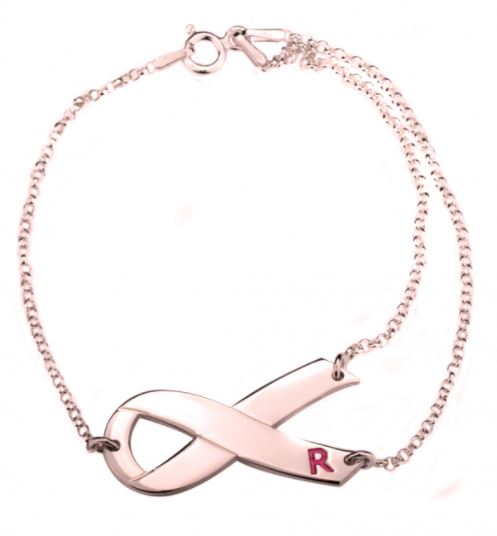 Breast Cancer Initial Bracelet – Designz By 9